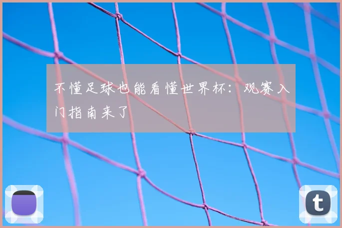 不懂足球也能看懂世界杯：观赛入门指南来了