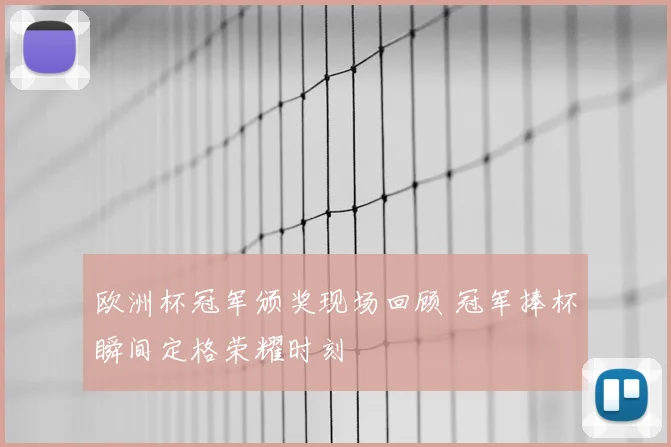 欧洲杯冠军颁奖现场回顾 冠军捧杯瞬间定格荣耀时刻